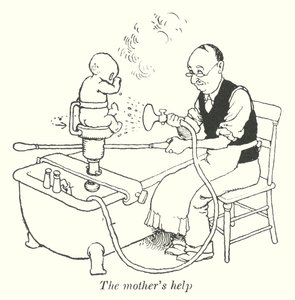 La ayuda de la madre (litografía) de William Heath Robinson