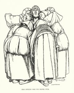 El oficial tenía las manos llenas (litografía) de William Heath Robinson