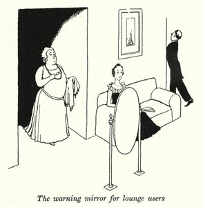 El espejo de advertencia para los usuarios del salón de William Heath Robinson