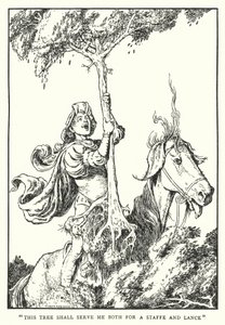 "Este árbol me servirá tanto de bastón como de lanza" de William Heath Robinson