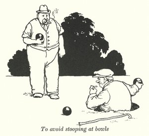 Para evitar agacharse en los bolos de William Heath Robinson
