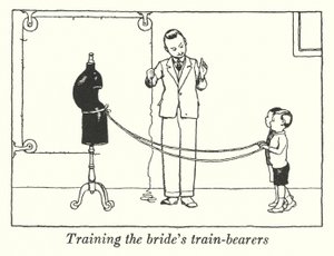 Entrenando a los portadores del tren de la novia