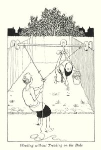 Desherbar sin pisar los parterres de William Heath Robinson