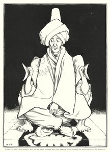 Lo que le agradaba mucho era ver a Abou Hassan ocupar su trono con casi tanta gravedad como él mismo