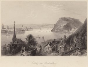 Coblentz y Ehrenbreitstein de William Henry (after) Bartlett