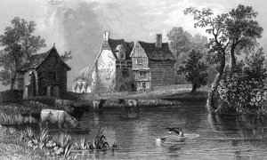 Abadía de Beleigh, cerca de Maldon, Essex, grabado por Charles Mottram de William Henry Bartlett