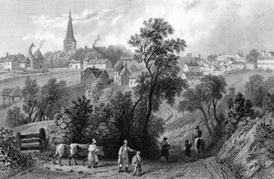 Braintree, Essex, grabado por Henry Adlard, 1832