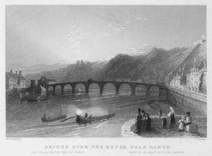 Puente sobre el Mosa, cerca de Namur de William Henry Bartlett