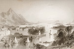 Bahía de Clew vista desde Westport, Condado de Mayo, de 