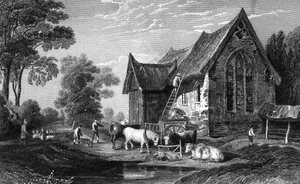 Abadía de Coggeshall, Essex, publicado por George Virtue, 1833 de William Henry Bartlett