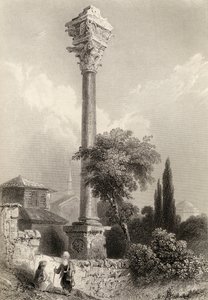 Columna de Marciano, Estambul, Turquía, grabado por H. Adlard de William Henry Bartlett