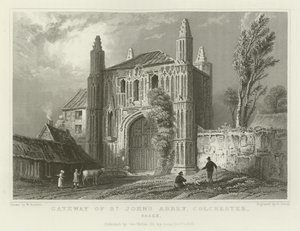 Puerta de la Abadía de San Juan, Colchester, Essex de William Henry Bartlett