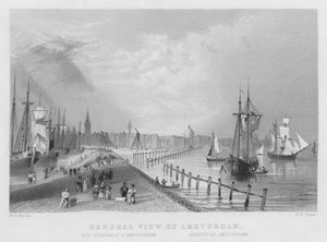 Vista general de Ámsterdam de William Henry Bartlett