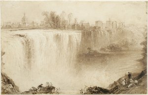 Cataratas Genesee, Rochester, Nueva York: Estudio para un grabado, 1836 de William Henry Bartlett
