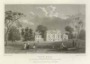 Hare Hall, cerca de Romford, Essex, residencia de J Western, Esquire de William Henry Bartlett