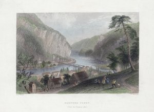 Harpers Ferry (desde el lado del Potomac), pub. 1839 de William Henry Bartlett