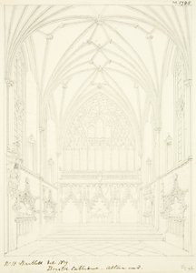 Capilla de la Virgen de la Catedral de Bristol mirando al este de William Henry Bartlett
