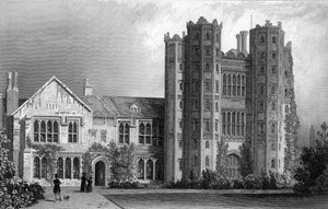 Torre Layer Marney, Essex, grabado por Henry Wallis, 1832 de William Henry Bartlett