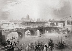 Londres, puentes de Southwark y Blackfriars sobre el río Támesis, Londres, Inglaterra, de 