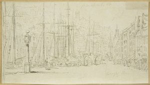 Mirando a lo largo de Broad Quay desde el Dial de William Henry Bartlett
