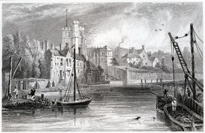 Maidstone desde el agua, Kent, 1832