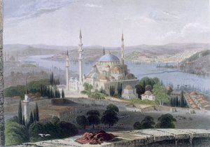Mezquita y Tumba de Suleiman, c.1850 de William Henry Bartlett
