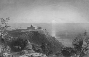 Monte Carmelo, mirando hacia el mar de William Henry Bartlett