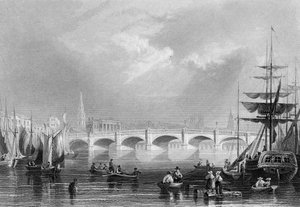 Nuevo Puente y Broomielaw, Glasgow, c.1840 de William Henry Bartlett