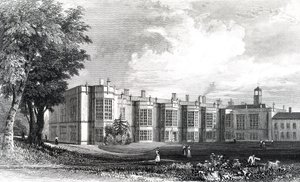 New Hall, cerca de Chelmsford, Essex, grabado por William Watkins, c.1832 de William Henry Bartlett