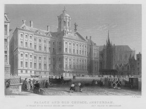 Palacio e Iglesia Vieja, Ámsterdam de William Henry Bartlett