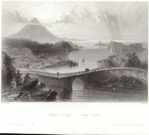 Puente de pontones en Lough Conn de William Henry Bartlett