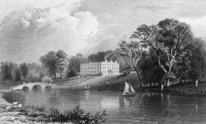 Rivenhall Place, Essex, grabado por John Carr Armytage, 1831