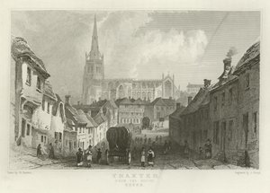 Thaxted, desde el sur, Essex de William Henry Bartlett