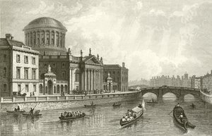 Los Cuatro Tribunales, Dublín de William Henry Bartlett