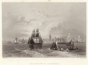 El Mersey en Liverpool de William Henry Bartlett