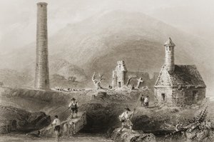 Las Ruinas de Glendalough, Condado de Wicklow, Irlanda, de 
