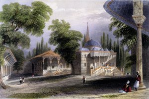 Tercer patio del Serai Bownou, 1850 de William Henry Bartlett