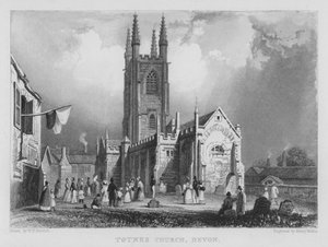 Iglesia de Totnes, Devon (grabado)