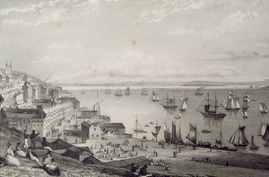 Vista del puerto de Cobh, mirando hacia Rostellan, Condado de Cork, Irlanda en la década de 1830, de 