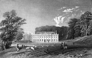 Weald Hall, Essex, grabado por John Rogers, 1833 de William Henry Bartlett