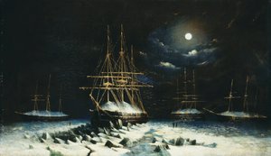 La expedición de búsqueda naval británica Franklin: H.M.S Resolute, Assistance, Intrepid y Pioneer invernando en el Ártico, 1850-51 de William Henry Browne