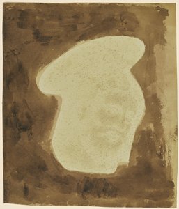 [La cabeza de Cristo de una pintura sobre vidrio] de William Henry Fox Talbot