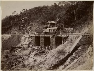 Sin título (Construcción ferroviaria) (fotografía b/n) de William Henry Fox Talbot
