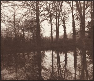 Árboles de invierno reflejados en un estanque, 1841-42