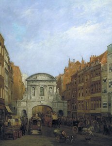 Temple Bar desde el Strand, Londres, 1873 de William Henry Haines
