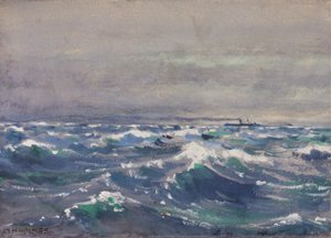 En el vapor Bremen, frente a Nueva Escocia, 1880 de William Henry Holmes