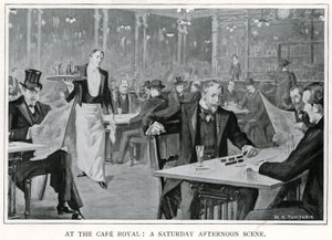 En el Café Royal: Una Escena de Sábado por la Tarde, c.1900 de William Henry Humphris