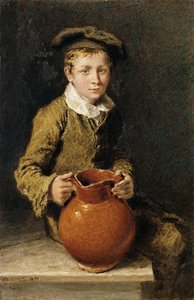 Un Niño Sentado en un Banco con una Jarra, 1839 de William Henry Hunt