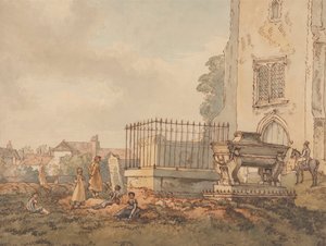 Bushey Churchyard con las tumbas de Edridge, Hearne y H. Monro de William Henry Hunt