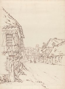 Vista de una calle de una ciudad francesa de William Henry Hunt